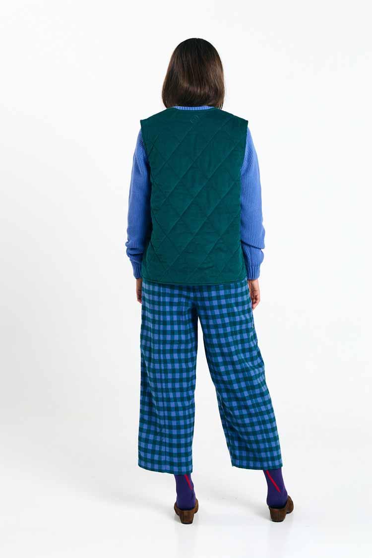 Suite13Lab Meda Vest Deep Green Damen Steppweste Baumwolle grün